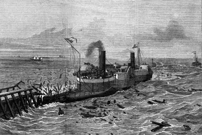 ヘンリー・ベッセマー（1813-1898）が考案した船酔い防止用のボート。 作： Unknown artist