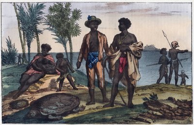 カーボベルデの島々の住人 - 「宇宙のあらゆる人々の生活様式と習慣」からの抜粋。Or History of the Government, Laws, Militia, Religion of All Nations from the Remotest Times to the Present Day" 1856年 作： Unknown artist
