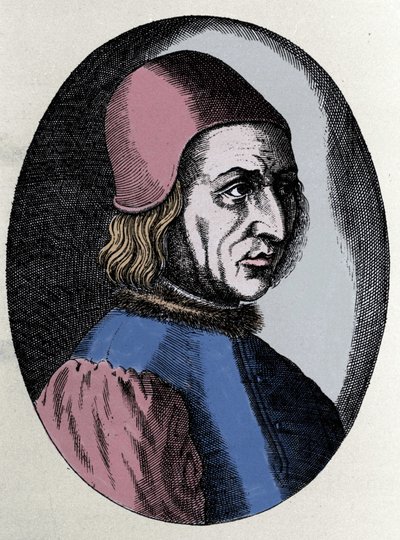 アンジェロ・ポリツィアーノ（警察官）の肖像 イタリアの人文主義者 1454-1494年 フィリッポ・ガッリの「Virorum Doctorum effigies（博士の肖像）」に掲載されています。 作： Unknown artist