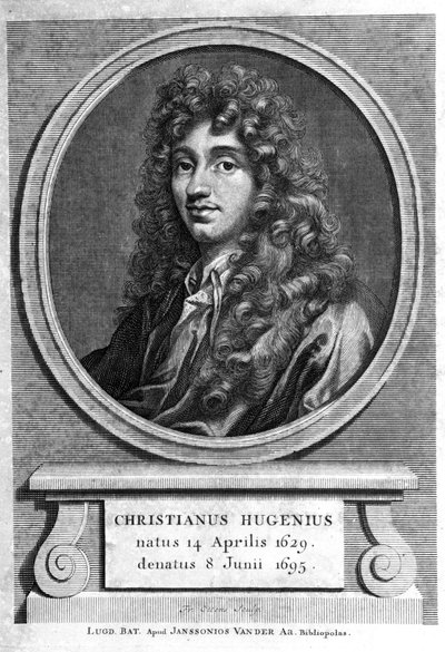 オランダの物理学者・数学者、クリスチャーン・ホイヘンス（1629～1695年）の肖像。19世紀のエングレーヴィング 作： Unknown artist