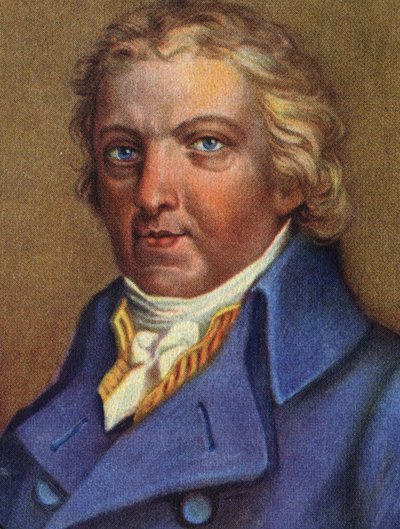 エドワード・ジェンナー（1749-1823）の肖像。天然痘に対する免疫の発見者。 作： Unknown Artist