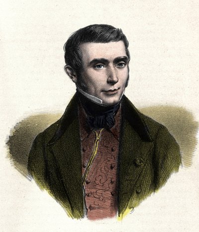 フランスの喜劇作家、ユージン・スクリーブ（1791-1861）の肖像画。 作： Unknown artist