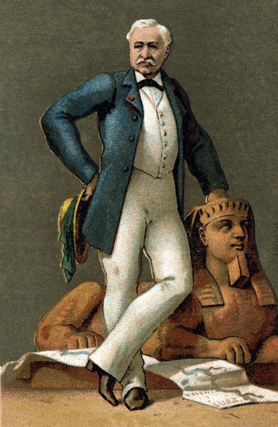フランスの外交官・行政官であるフェルディナン・ド・レセップス（1805-1894）の肖像画（1885年）。 作： Unknown artist