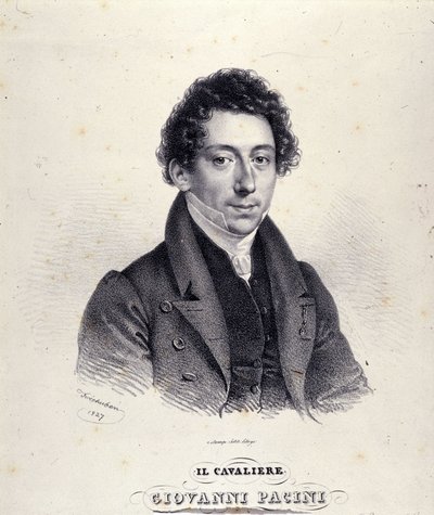 イタリアの作曲家Giovanni Pacini（1796-1867）の肖像。 作： Unknown artist