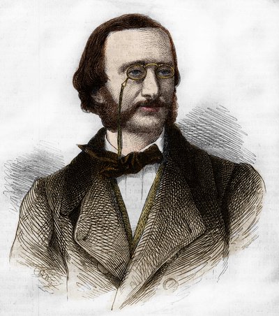 ジャック・オッフェンバック（1819-1880）の肖像画。 作： Unknown artist