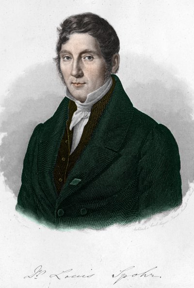 ドイツの作曲家Louis Spohr（1784-1859）の肖像。 作： Unknown artist