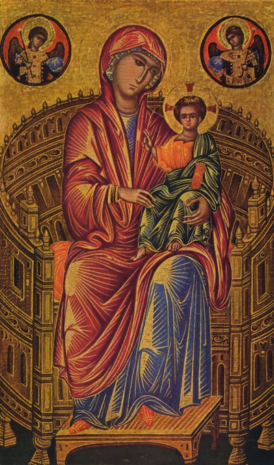 「即位したマドンナと子供」、c1260-1280 作： Unknown Byzantine school