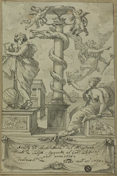 建築学研究書の扉絵 作： Unknown Italian
