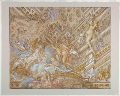 素描、天井のデザイン、1727年頃 作： 無名の画家