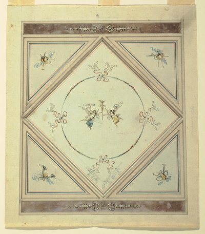 素描、寝室の天井、1820-23年 作： Unknown artistUnknown artist