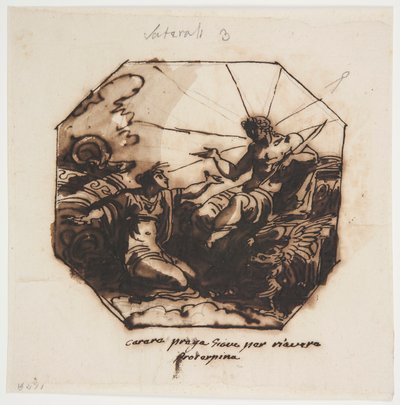 デッサン、セレスが木星にプロセルピナの返還を求める、1812年 作： Unknown artistUnknown artist