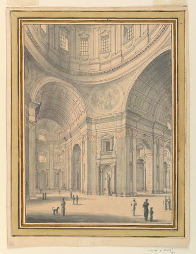 教会内部の素描、1770年頃 作： Unknown artistUnknown artist