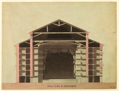 ヴェネツィア、フェニーチェ劇場の設計コンペ図：横断面、1788年 作： Unknown artistUnknown artist