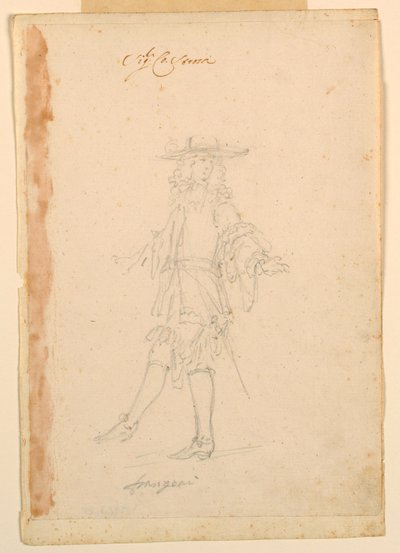 素描、衣装デザイン：バレエのためのフランス人、1790年頃 作： 無名の画家
