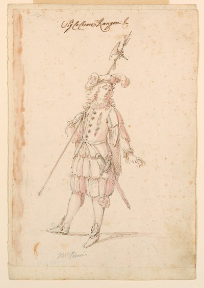 素描、衣装デザイン：バレエのためのドイツ人 1720年頃 作： Unknown artistUnknown artist