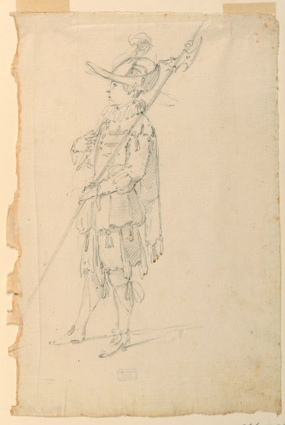 素描、衣装デザイン：バレエのためのハルバディヤー、1720年頃 作： Unknown artistUnknown artist