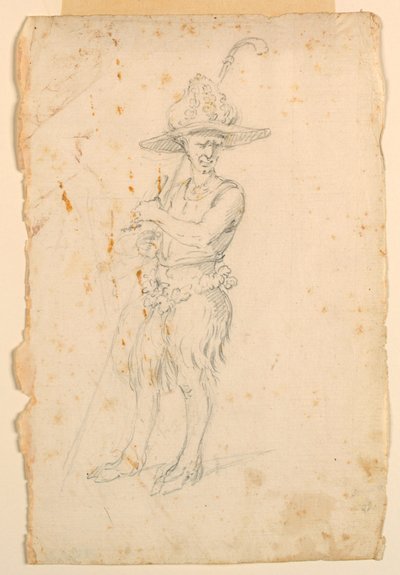 素描、衣装デザイン：バレエのためのサテュロス、1720年頃 作： Unknown artistUnknown artist