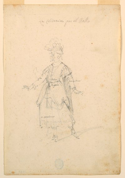 素描、衣装デザイン：バレエの女性歌手、1720年頃 作： Unknown artistUnknown artist