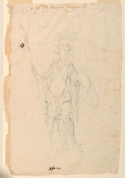 素描、衣装デザイン：バレエのためのアフリカ、1720年頃 作： Unknown artistUnknown artist