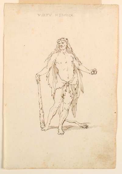 素描、衣装デザイン：バレエのための英雄的な力、1720年頃 作： 無名の画家