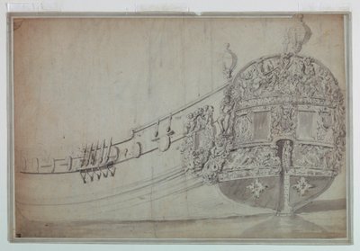 ドローイング、船尾の装飾デザイン、1705年頃 作： Unknown artistUnknown artist