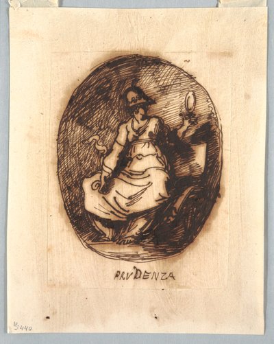 素描、楕円形のプルーデンスと装飾プロジェクト、1780年頃 作： Unknown artistUnknown artist