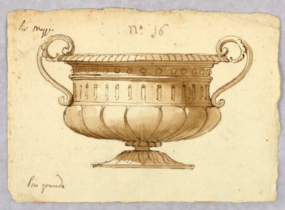 素描、鉢のデザイン、1780-1820年 作： 無名の画家