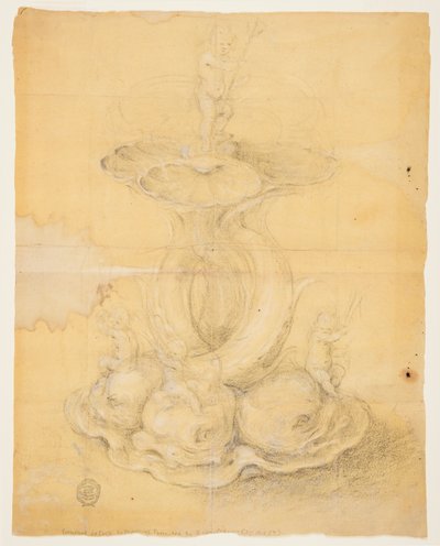 ドローイング、センターピースのデザイン、1630-60年 作： Unknown artistUnknown artist