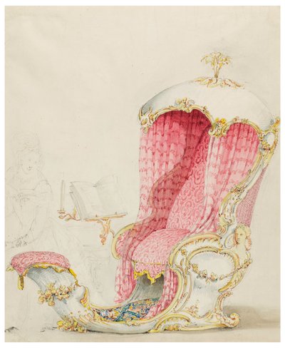 寝椅子の設計図、1810年頃 作： Unknown artistUnknown artist