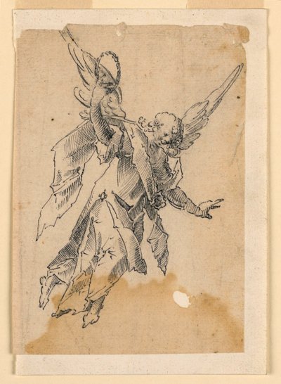 花輪を運ぶ空飛ぶ天使 作： Unknown artist