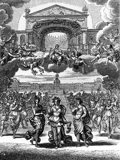 ジャン・バティスト・リュリ（ジョヴァンニ・バッティスタ・リュリ）（1632-1687）の「アルセステ」の一場面。 作： Unknown artist