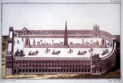 シルク・マキシム（Circo Massimo）での戦車レース。 作： Unknown artist