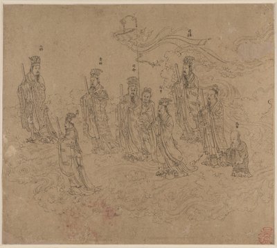 道教と仏教のテーマのアルバム: 道教の神々の行列: リーフ 26 作： Unknown artist