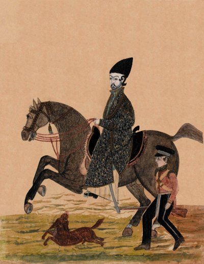 アフガンのシルダール（将校）とイギリス人兵士 1841年頃（水彩画 作： Unknown artist