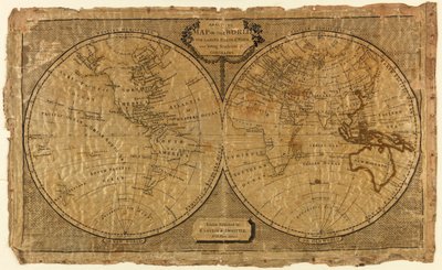 婦人針仕事と地理学の若い学生のための世界の概略図 作： Unknown artist