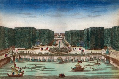 ヴェルサイユ宮殿の滝 - 18世紀のヴェルサイユ宮殿の滝を表現した光学図 - 1760年頃のイラスト 作： Unknown artist