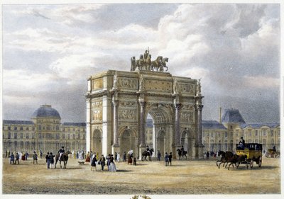カルーセルの凱旋門-リトグラフ、1830年頃 作： Unknown artist