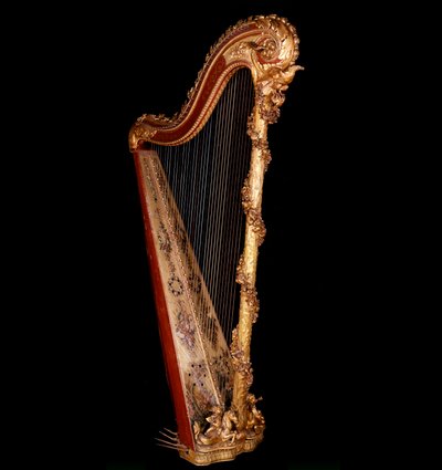 アートフランス。フランス王妃マリー・アントワネットのハープ（1755年～1793年 作： Unknown artist