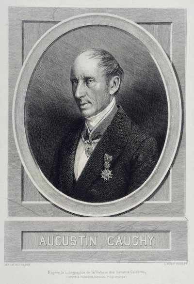 Augustin Louis Cauchy 1789-1857 イギリスの数学者 - 彫刻 作： Unknown artist