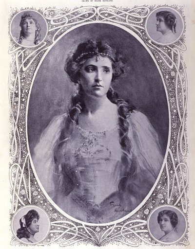 オーストラリアの歌手Nellie (Nelly) Melba (1861-1931)、19世紀後半の水彩画 作： Unknown artist