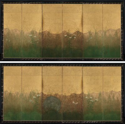 武蔵野平野の満月の秋の夕べ 作： Unknown artist