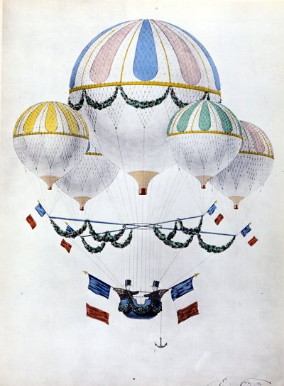 ウジェーヌ・ゴダール(1827 - 1890)による気球の船団。 作： Unknown artist