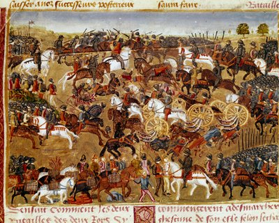 クイントゥス・クルティウス・ルフス著「アレクサンダー大王実記」より戦闘シーンのミニチュア（1世紀 作： Unknown artist