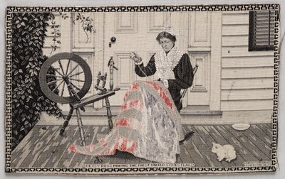 ベッツィ・ロスが最初のアメリカ合衆国の旗を作る 作： Unknown artist