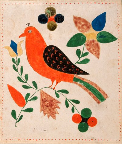 開花枝に左向きの鳥 作： Unknown artist