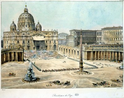 ローマの聖ペテロからの教皇への祝福（1820年頃 作： Unknown artist