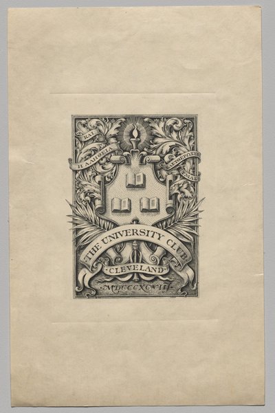 ブックプレート: The University Club, Cleveland 作： Unknown artist