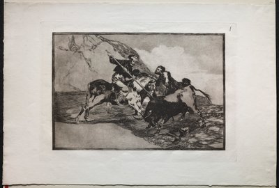 闘牛：古代スペイン人がオープンカントリーで馬に乗って雄牛を狩った方法 作： Unknown artist