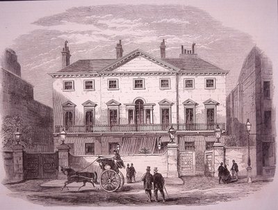 1860年、ピカデリーのケンブリッジ・ハウス、パーマストン首相の自宅 作： Unknown artist