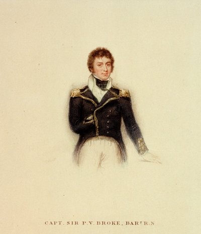 P.V.ブローク大尉、イギリス海軍、19世紀初頭（彩色済みエングレーヴィング） 作： Unknown artist